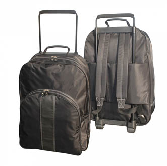cadeau-dentreprise-sac-a-dos-troley-nylon-noir - sac-à-dos personnalise